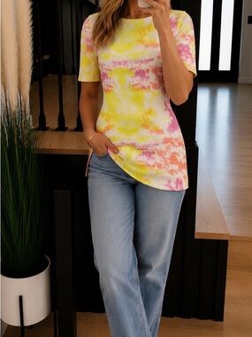 Colorful longer blouse